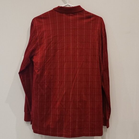 GUY Laroche Paris Collection Polo Shirt Men's Medium Cranberry Red Long  S - Picture 2 of 7